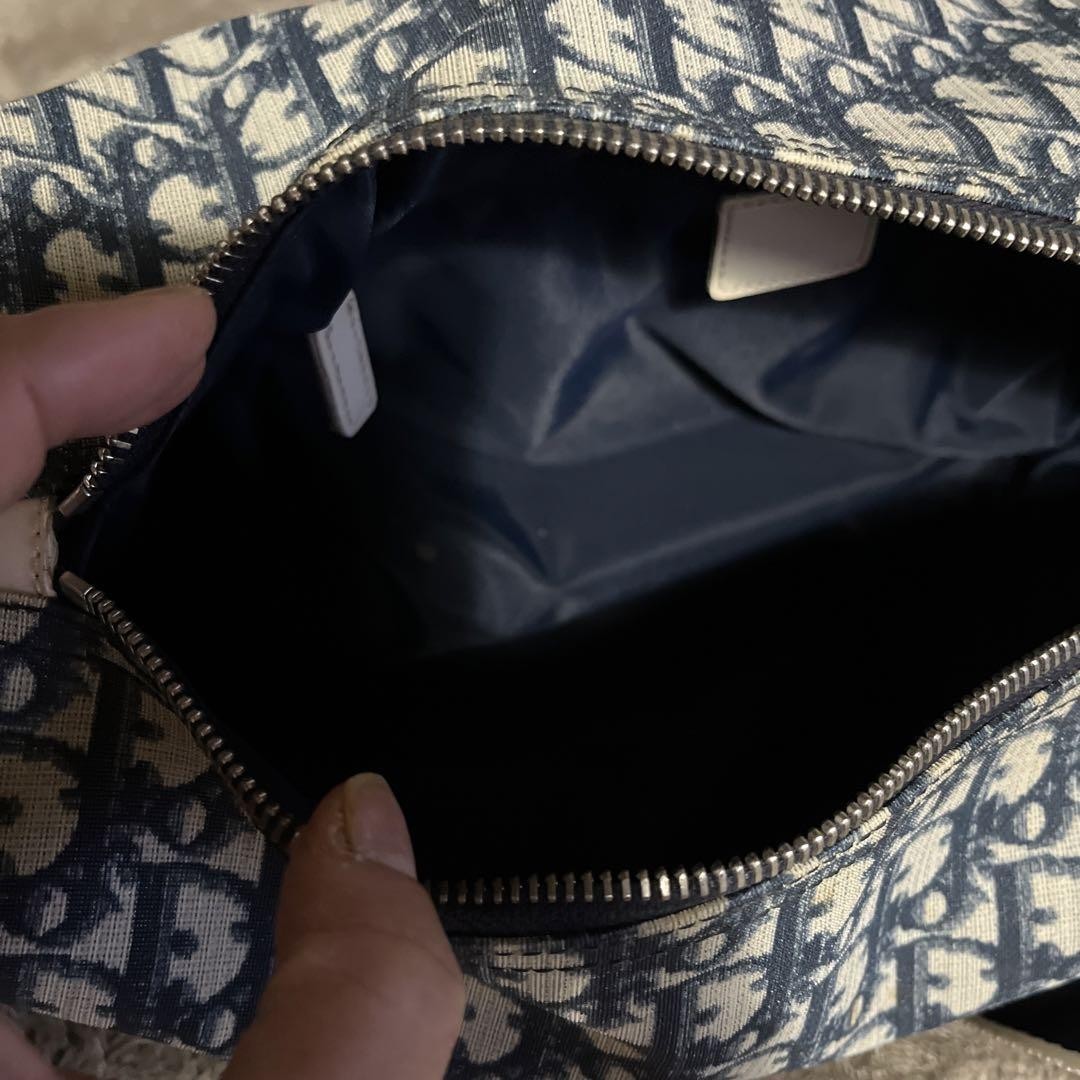 Dior Boston Bag Navy Leather Christian Dior Made in Japan