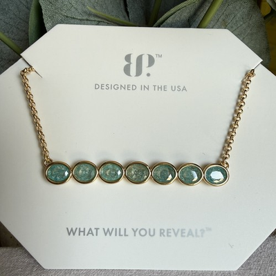 #ad Bomb Party Necklace NK46198 The Trace That Sparked Cubic Zirconia On Gold pl $18.00