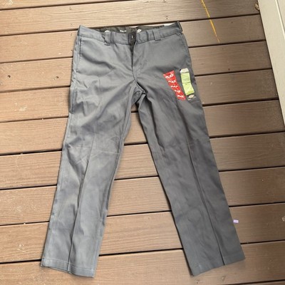 NWT Dickies Work Trousers WP873BK Slim Fit Straight Leg Gray 38 x 32