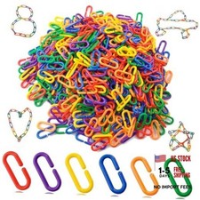 RONYOUNG 620PCS Rainbow C-Clips Plastic Chain Links, Bird Swing Climbing