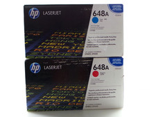 LOT of 2 HP Genuine 648A LaserJet Toner SET CYAN/MAGENTA