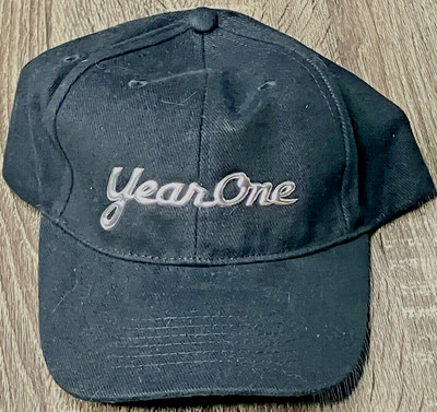 Custom Made Vintage Script Writing ''Year One'' Embroidered 90's Style Cap Strap