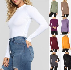 mock neck fitted top