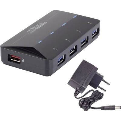 Renkforce 4+1 Port USB 3.2 Gen 1-Hub (USB 3.0) mit Schnellladeport, mit