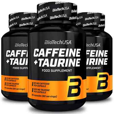 CAFFEINE & TAURINE - 60-180 Caps - Quick and effective energy boost, endurance