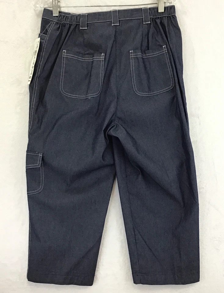 Pantalones capri TanJay/informales cómodos cintura elástica elásticos recortados cargo talla 10 Foto 2 de 4