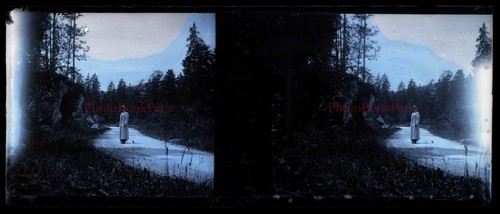 Tirage Photo Stéréoscopique Ancien – Nu Artistique – Années 1900 – Noir Et Blanc