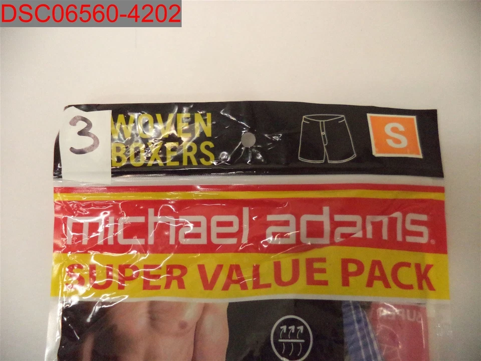 Michael Adams Men's Multicolor 3Pk Assorted Tag Free Woven Boxers S 814116014840 - Image 3 of 4