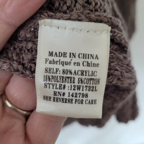 Loveriche Sweater Dress Womens M Brown Long Sleeve Ribbed Knit Stretch Mini - Picture 5 of 12