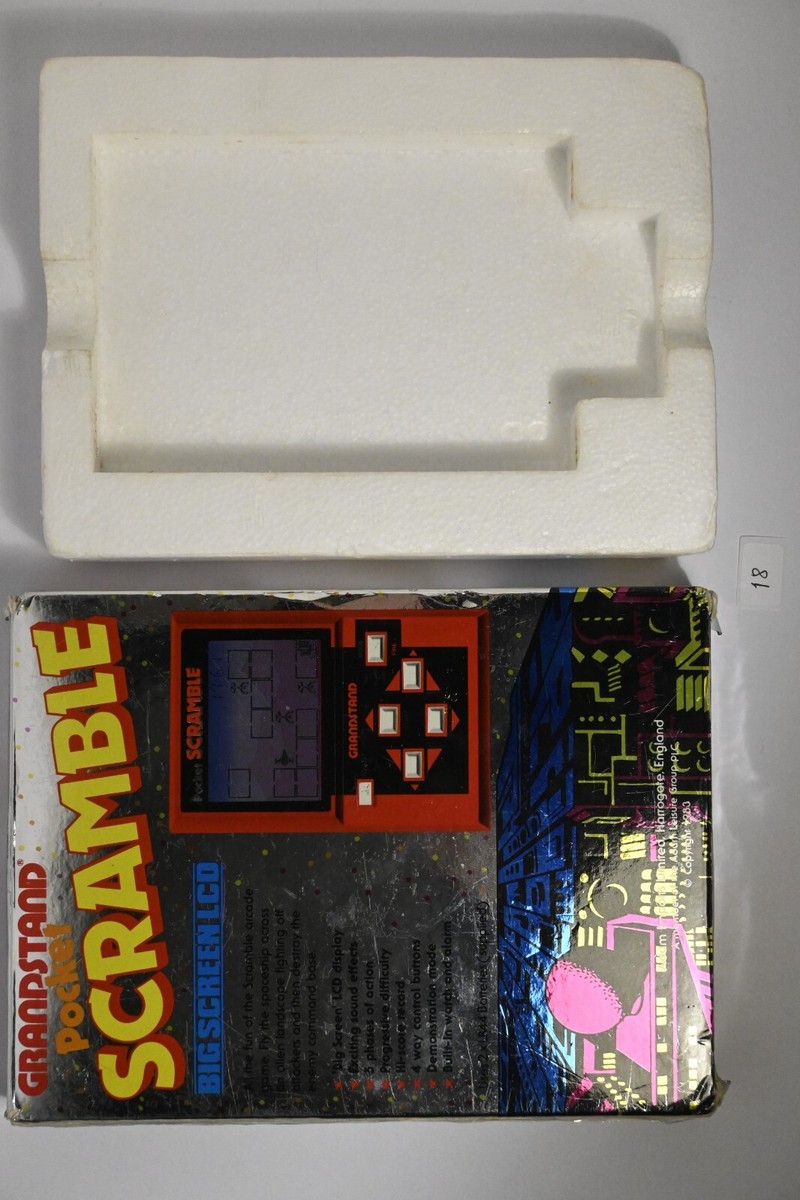 Vintage Boxed Grandstand Pocket Scramble Game electronic handheld
