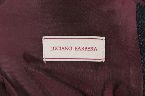 Luciano Barbera NWT Wool Blend Overcoat Size 52 US 42 in Blues/Tan Melange - Picture 6 of 11