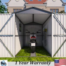 10FT x 5FT Outdoor Metal Storage Shed With Tracks & Vent Window Heavy Duty Sheds