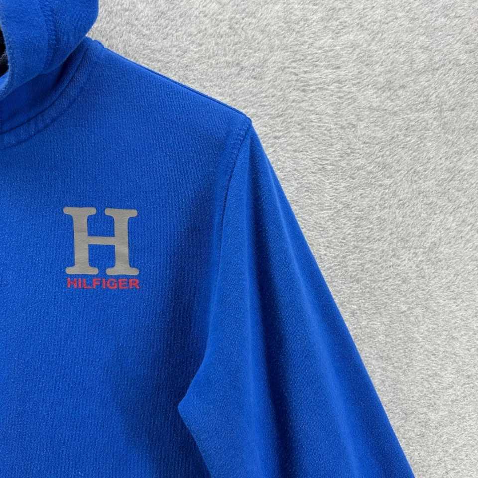 Tommy Hilfiger Hoodie Boys Size XL 20 Blue Long Sleeve Full Zip Logo VTG Y2K - Image 3 of 4