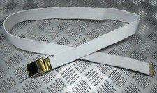 British White RN Trousers Belt 1¼" Roll Buckle Royal Navy Grade 1