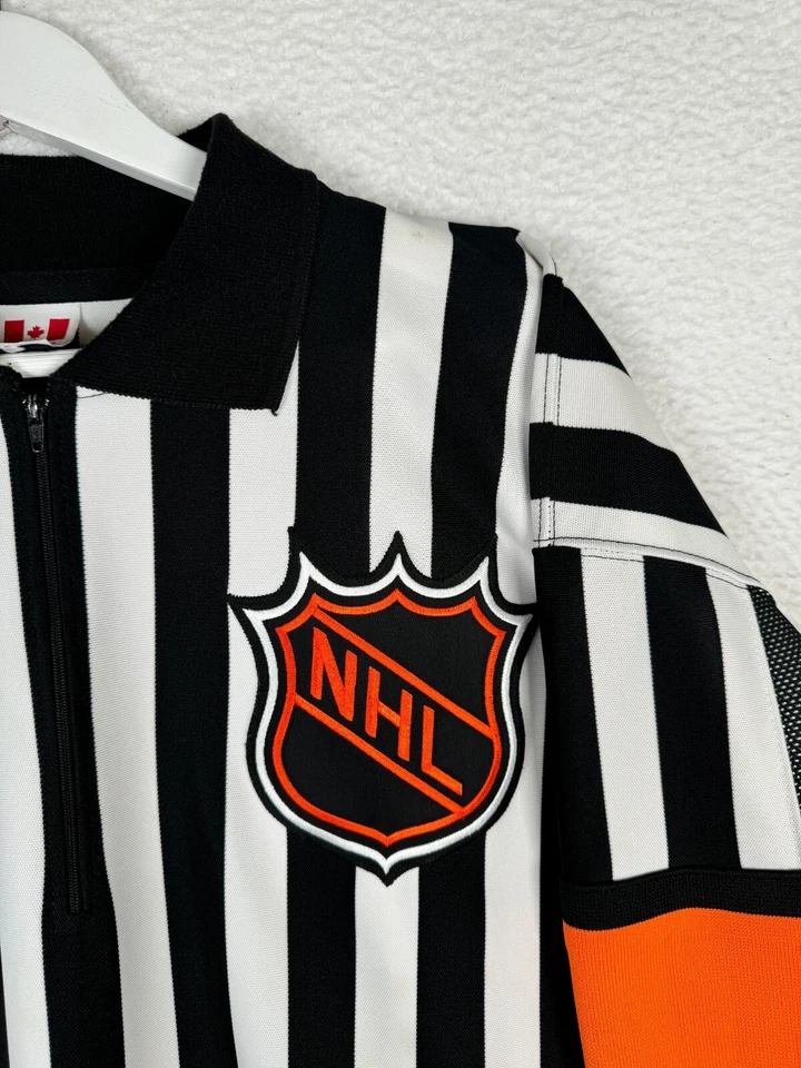 Vintage CCM Referee 40# Jersey - 56 -Official Jay Sharrers Autograph Striped NHL - Image 4 of 4