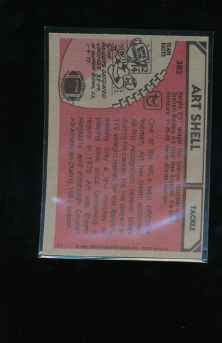 1980 Topps #382 Art Shell Sharp - Picture 2 of 2