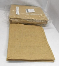 Lot of 6 Medium Burlap Jute Reusable Tote Bags Grocery Shopping 12" x 14" x 7"