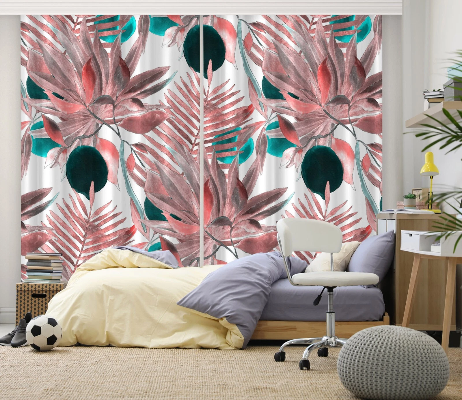 3D Pink Leaves ZHUB046 Photo Curtain Window Blockout Fabric Vera 2023