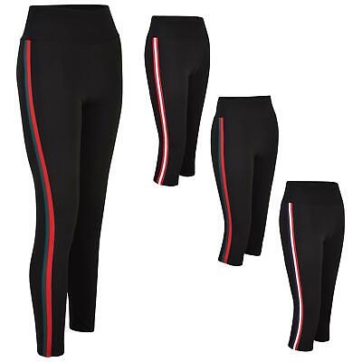 Black And White Striped Gym Leggings