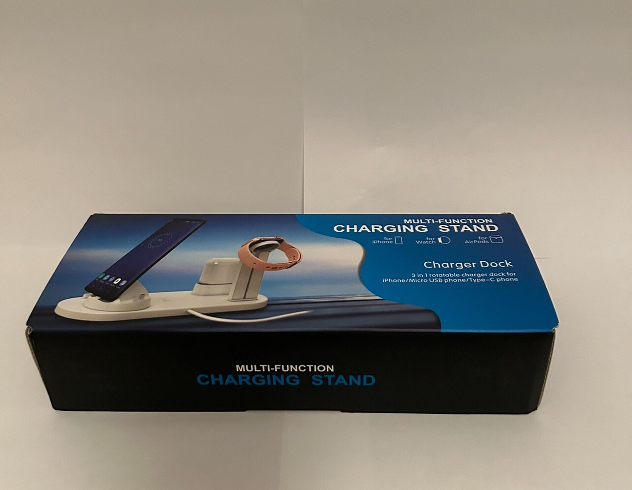 3 in1 Charging Dock Charger Stand For Apple Watch Series/Air Pods iPhone Station