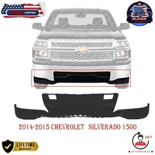 New Front Bumper Filler & Valance Panel Set For 2014-2015 Chevy Silverado 1500