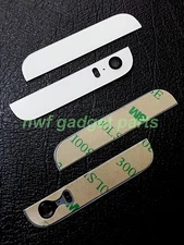 New (WHITE) Rear Top & Bottom Glass+Adhesive Preinstalled for iphone 5S US ~ FL