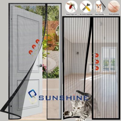 Puerta Magnetica Con Mosquitero Red de Cortina De Malla Magnética Para Mosquitos