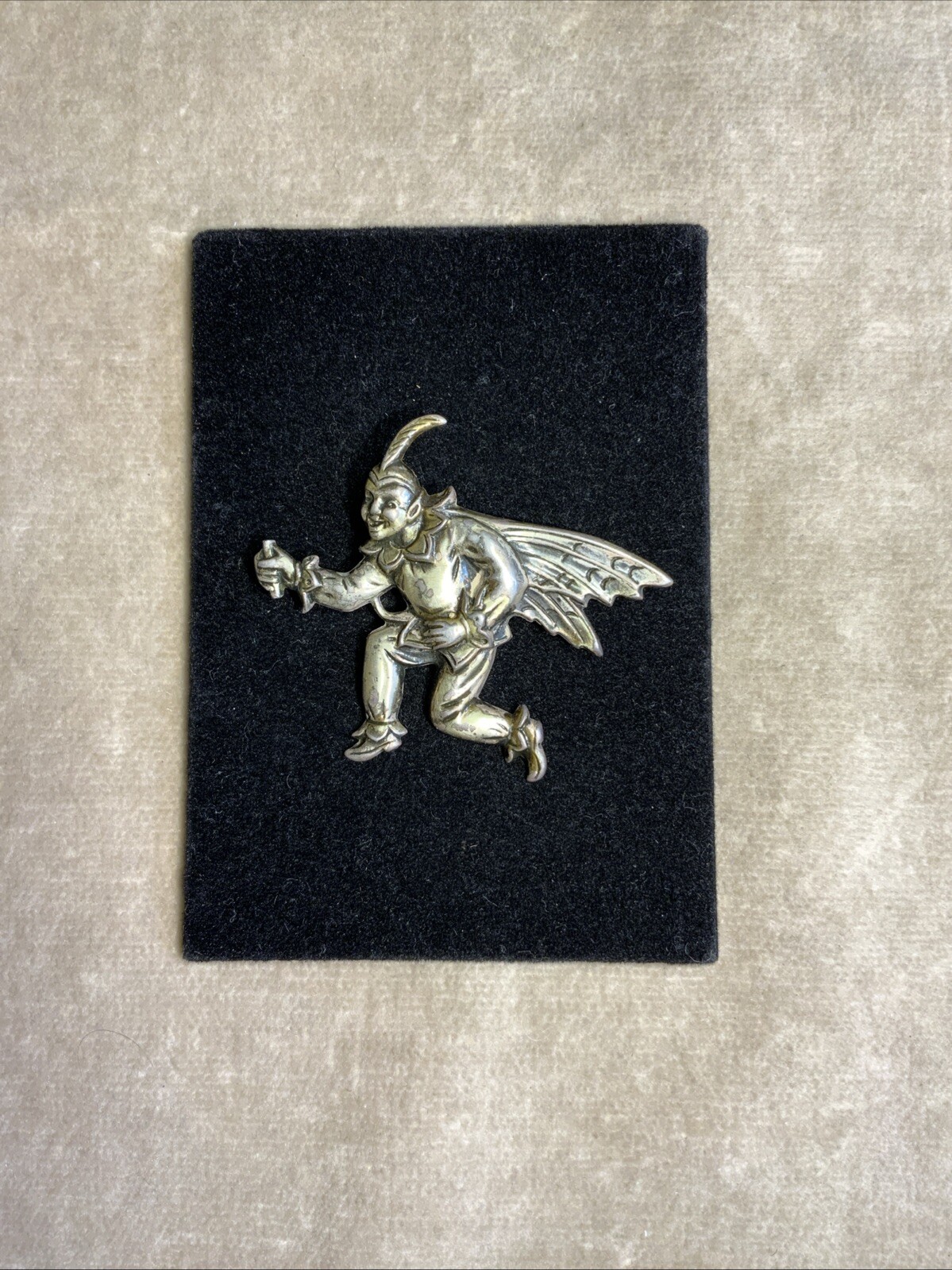 1940's Sterling Silver Pixie Brooch - image 3