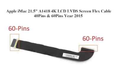 LVDS LCD eDP 60Pin Kabel iMac Retina 4K 21,5'' A1418 Mitte 2017 A2116 Anfang 2019