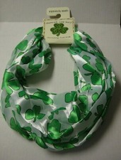 Scarf, St. Patrick's Day/Shamrock By DM Merchandising, Green  White, Loop Scarf