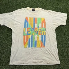 VTG 90s Screen Stars Cheerleader T Shirt Adult Large L White Distressed