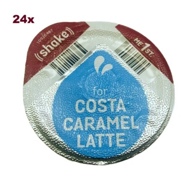 24x TASSIMO COSTA CARAMEL LATTE 325ml MILK CREAMER T-DISCS PODS LARGE CUP  SIZE