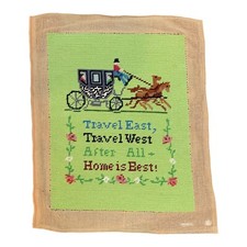 Vintage Needlepoint Home Is Best Completed Horse And Carriage Roses Regencycore