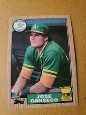 1987 Topps Jose Canseco Oakland A'S  #620 (💥Yellow Dot On Hat💥 ) Ink Error 