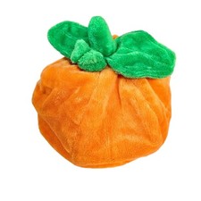 Halloween Pumpkin Hat Baby One Size Plush Costume Photo Shoot Lined Orange Patch