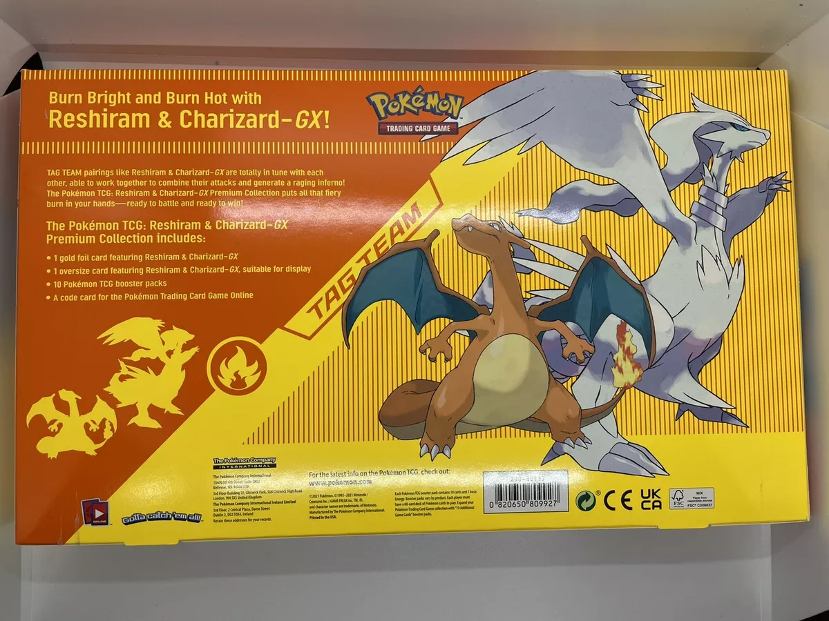  Pokémon TCG: Reshiram & Charizard GX Premium Collection : Toys  & Games