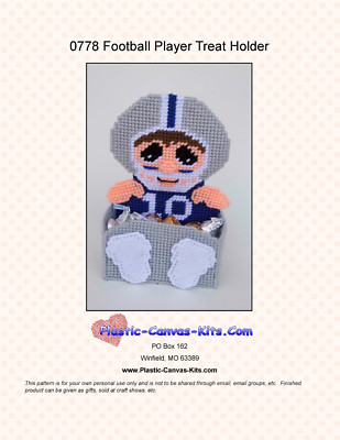 Football Player Treat Holder- Plastic Canvas Pattern or Kit