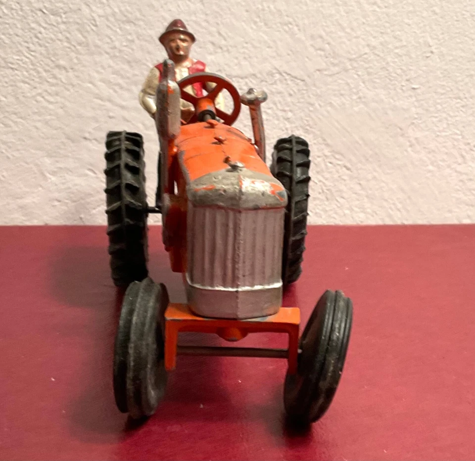 CRESCENT TOYS Inglaterra vintage fundido a presión #1805 tractor agrícola naranja 1950 escala 54 mm Foto 3 de 4