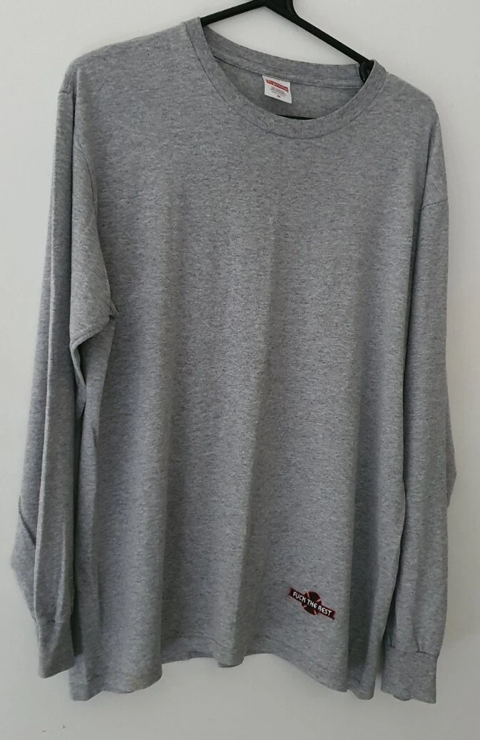 FW17 Supreme X Unabhängige L/S T Shirt Heather Grau Langärmelig Mittelgroß M