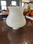 Vintage Milk Glass Globe White Hobnail Hurricane Shade 1.5" Fitter 5-1/4" Tall