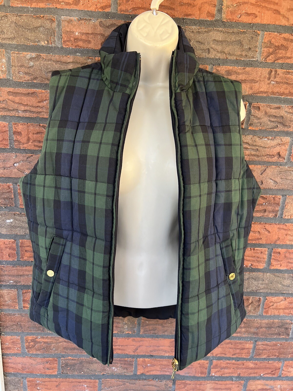 Chaps Reversible Vest Small Solid Black Green Buf… - image 12