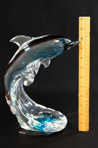 F.M. Konstglas Co. Ronneby Sweden Dolphin Sculpture (CHS9)9 - Picture 11 of 13