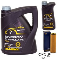 MotoröL Set Mannol 5W-40 6 Liter + ÖLfilter SH 4030 P FüR Mercedes C-Klasse SLK