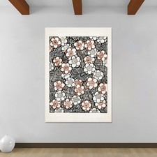 Floral Pattern by Watanbe Sekai - Canvas Rolled Wall Art Print - Various Sizes 