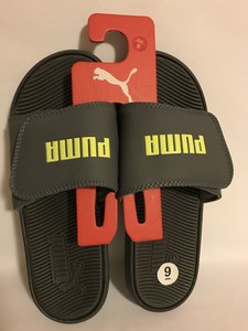 puma grey slide flip flop