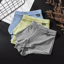 Men's Sexy Underwear Underpants Soft Boxers Shorts Briefs Trunks Button Low Rise
