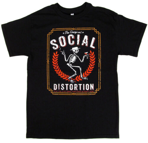 SOCIAL DISTORTION T-shirt Punk Rock Skeleton Logo Adult Mens   Black New  - Picture 1 of 3