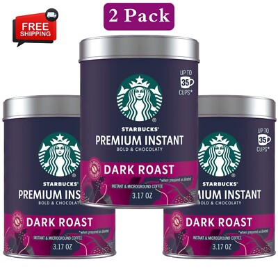 Starbucks Premium Dark Roast Instant Coffee, 3.17 oz, 3 Pack