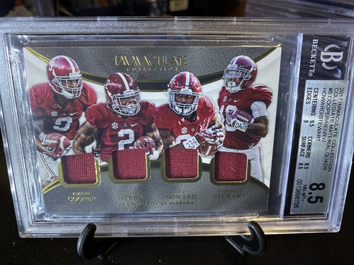 2017 Immaculate Quad, COOPER,DERRICK HENRY, HOWARD, STEWART/99 Alabama BGS 🔥 - Picture 4 of 9