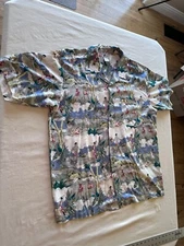 Men Hawaiian ALOHA shirt Cherokee Waikiki Wear  L Great Condition!